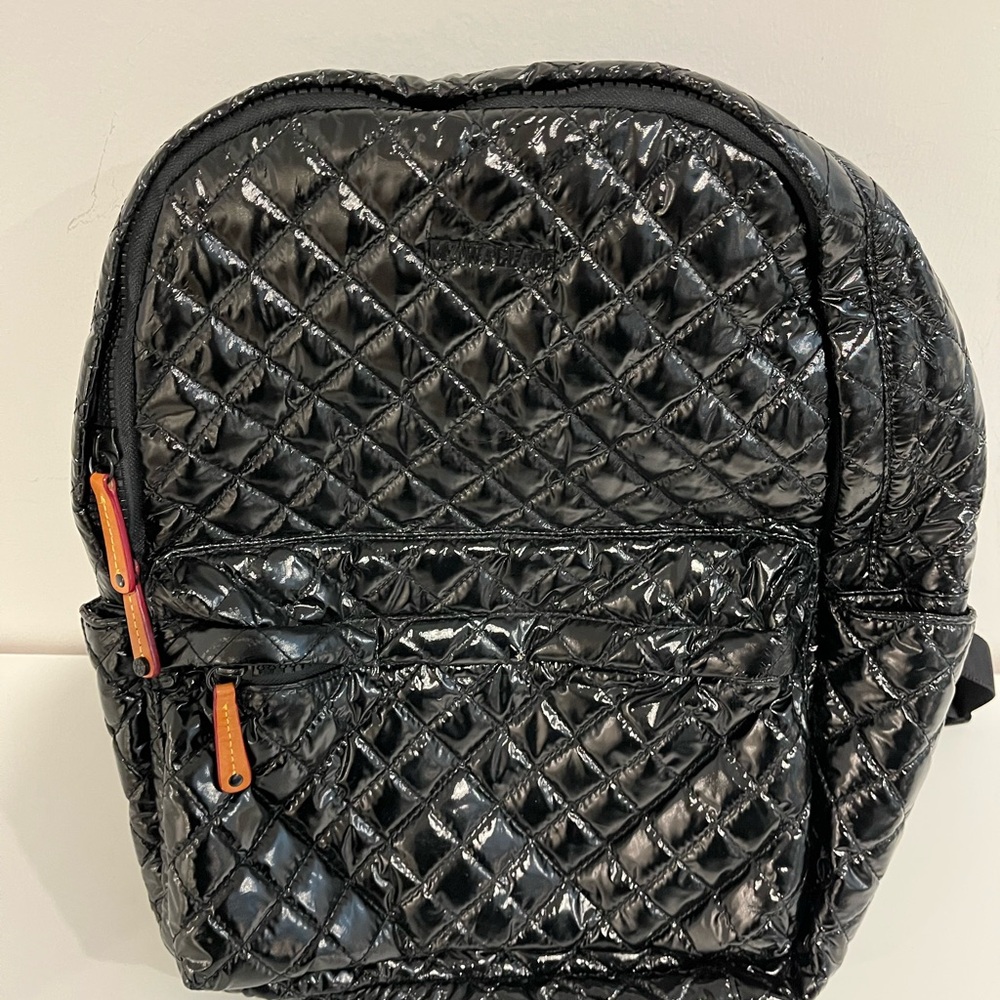 MZ Wallace Black Lacquer Metro Quilted Backpack - Picture 2 of 6